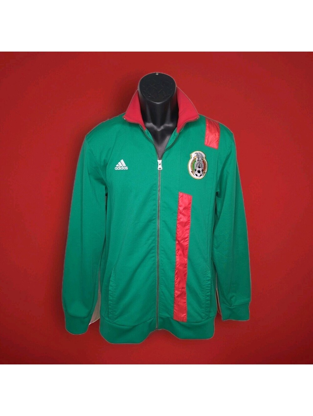 Adidas Track Jacket Mexico Soccer National Team Green Full Zip Track Mens Large